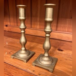 Pair of vintage brass candle holders